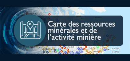 Carte des ressources minérales et de l'activité minière