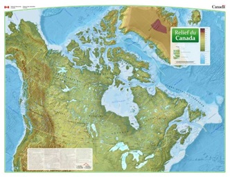 Carte du relief du Canada