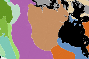 Une carte du Canada montrant les régions physiographiques