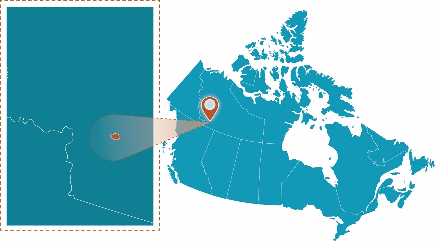 Carte du Canada mettant en évidence une région des Territoires du Nord-Ouest.