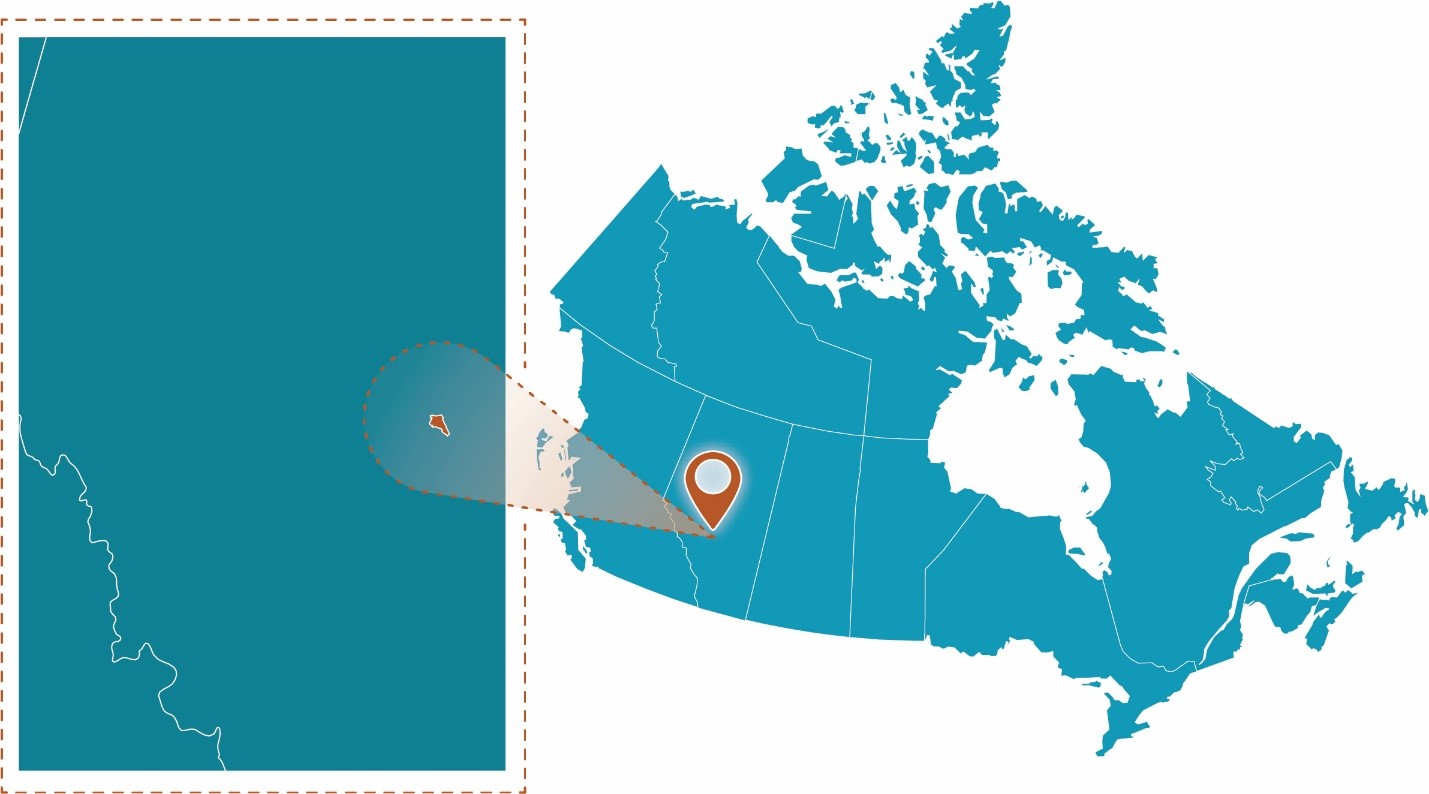 Carte du Canada mettant en évidence une région de l'Alberta.