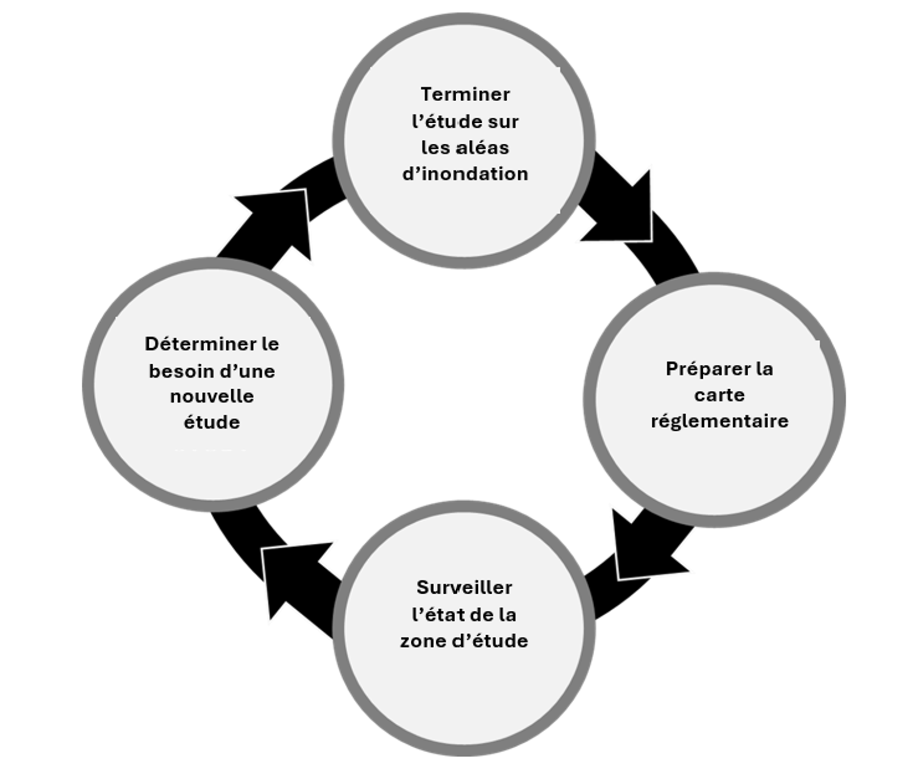 Circular diagram of flood hazard mapping.
 