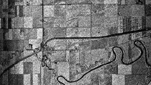 Diagramme d’antenne dans une image radar.