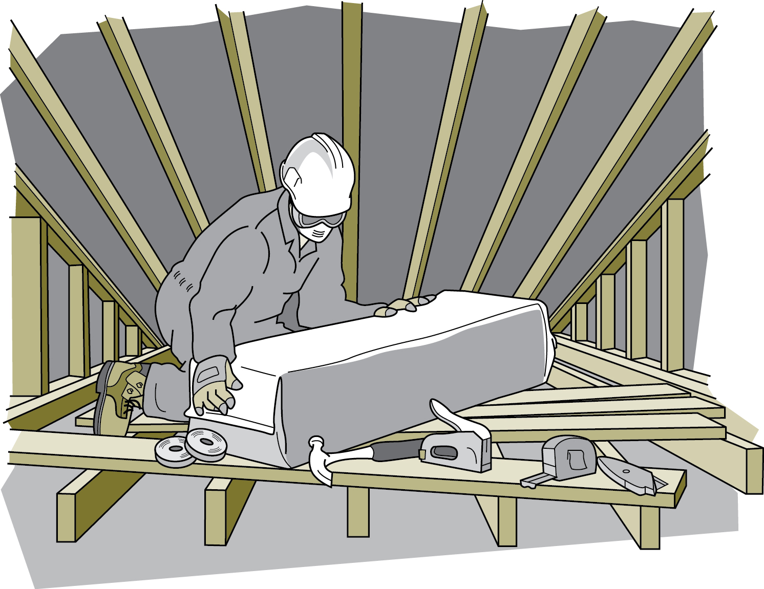 Poser des panneaux sur les joints crée une plate-forme de travail qui répartit uniformément le poids